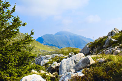 Scenic view of mountains against sky