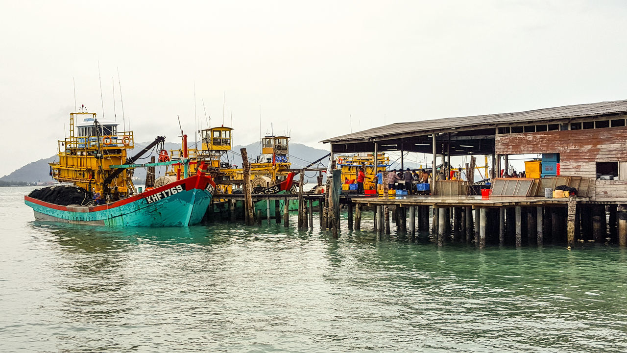 VIEW OF COLORFUL SHIP IN SEA