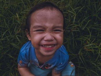 Portrait of boy smiling