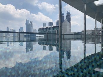 Reflection of buildings in water
