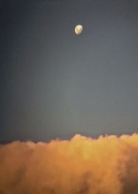 Low angle view of moon in dark sky