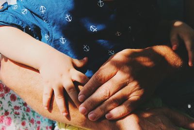 Close-up of mother and son