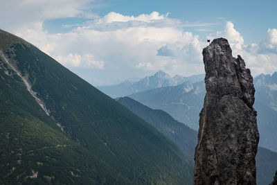 Scenic view of rocky mountains against sky