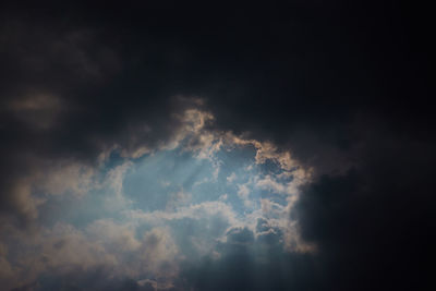 Low angle view of storm clouds in sky