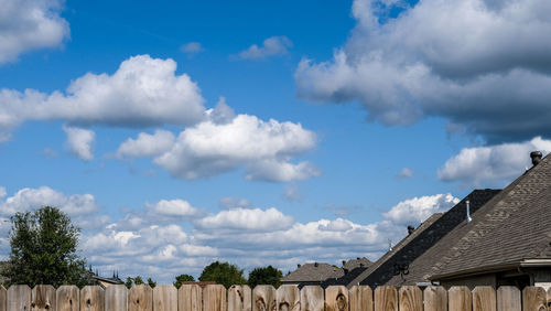 Low angle view of building against cloudy sky