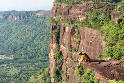 Scenic view of rocks and mountains