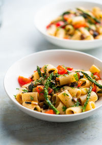 Close-up of food in plate on table