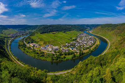  panoramic view of the moselle vineyards, germany. 