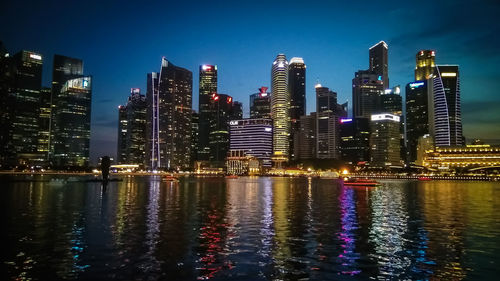 Illuminated city at night