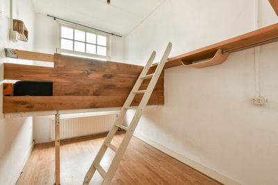 High angle view of wooden wall