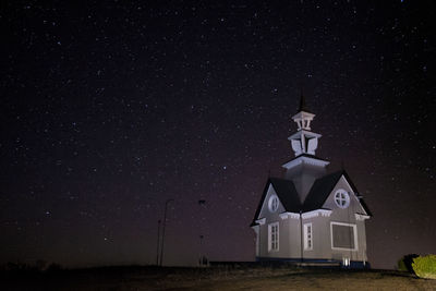 Building against sky at night