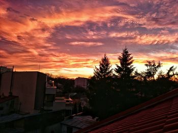 Scenic view of dramatic sky at sunset