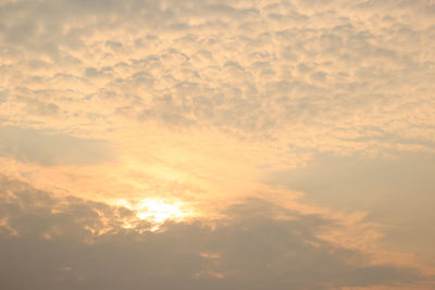 Low angle view of clouds in sky during sunset