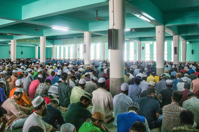 Muslims offering namaaz in masjid