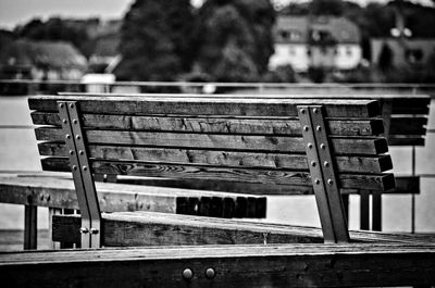 Close-up of wooden pier