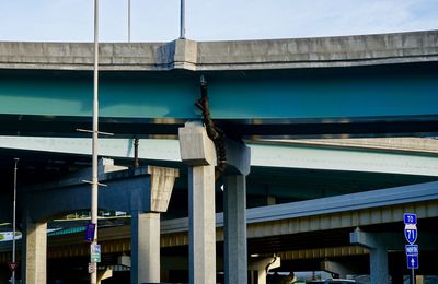 Low angle view of bridge against sky