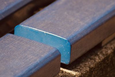 Close-up of wooden bench