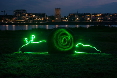 Illuminated city at night