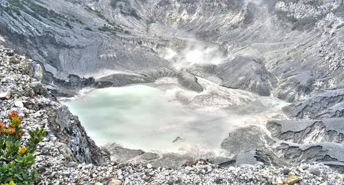 Scenic view of snowcapped mountains