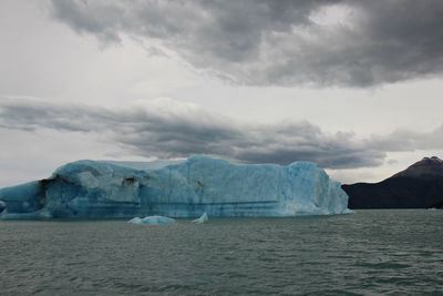 Scenic view of frozen sea against sky