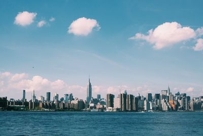 Urban skyline seen from sea