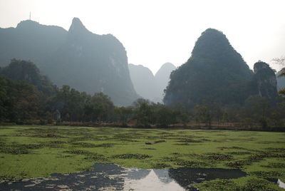 Scenic view of mountains against sky