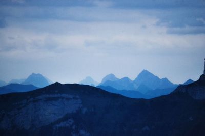 Scenic view of mountains against sky