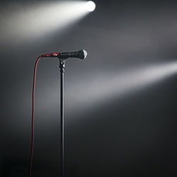 Stage light falling on microphone