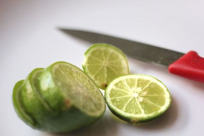 Close-up of fruits against white background