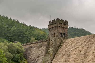 Low angle view of historic building against cloudy sky