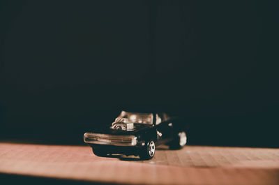 Close-up of camera on table