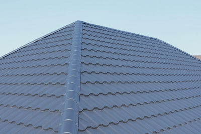 Low angle view of modern building against sky