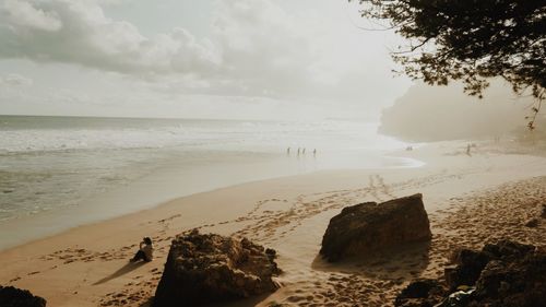 Scenic view of beach against sky