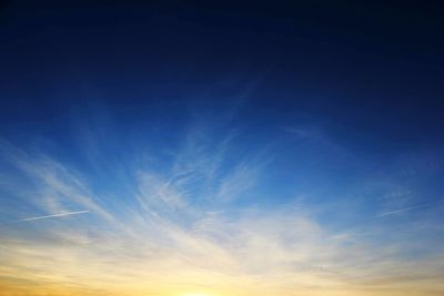 Low angle view of blue sky