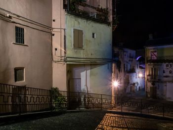 Illuminated lighting equipment by building at night