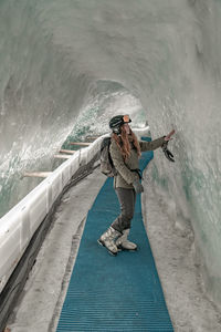 Ice cave in glacier paradise.