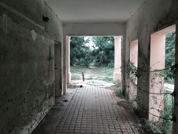 Empty corridor in abandoned building