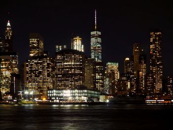 Illuminated city at night