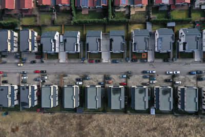 European urban suburban cityscape, aerial view of residential houses and yards. cluj napoca, romania