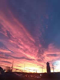 Low angle view of silhouette buildings against sky during sunset