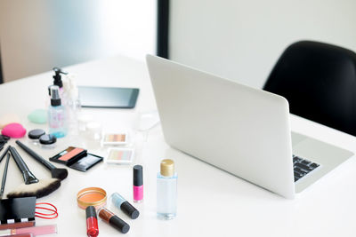 Close-up of laptop on table