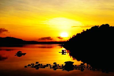 Scenic view of sea during sunset