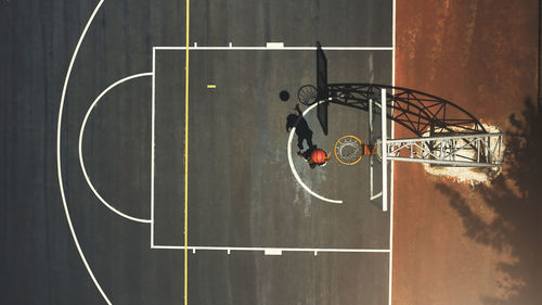 Low angle view of basketball hoop