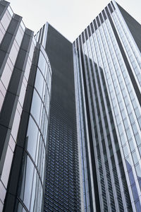 Low angle view of modern buildings against sky