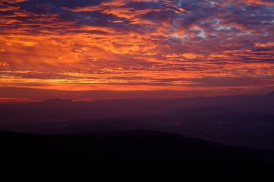 Scenic view of dramatic sky during sunset