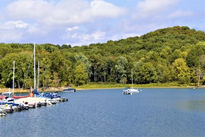 Scenic view of river against sky