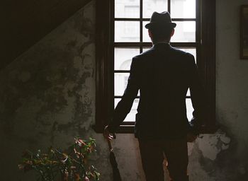 People standing in the dark