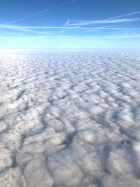 Aerial view of clouds over blue sky