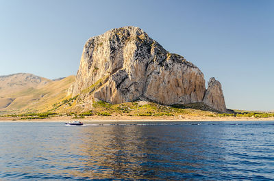 View of the beautiful nature and seascape in san vito lo capo, trapani, italy