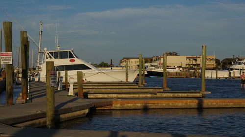 View of pier at harbor